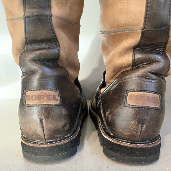Sorel Womens British Tan Wicked Tall NL1925-265 Leather Riding Snow Boots SZ 9.5 - Picture 9 of 13